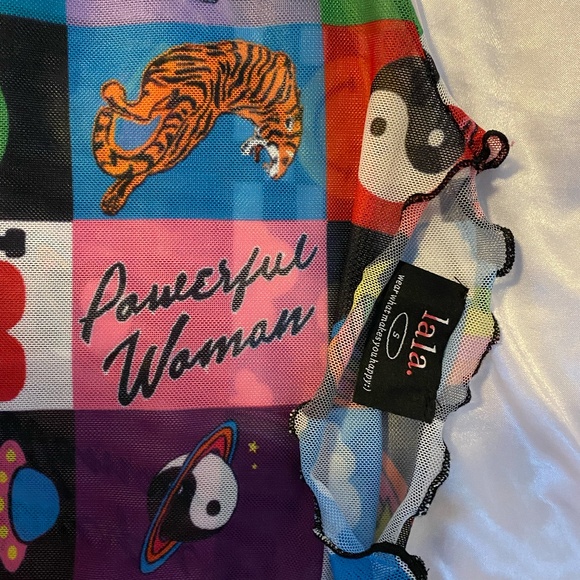 Dressed in LaLa Mesh Top in Be Yourself Patchwork - Picture 4 of 5